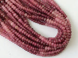 5-6mm Pink Tourmaline Plain Rondelle Beads, Natural Pink Tourmaline Beads, Pink