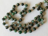 5 mm Emerald Plain Round Balls Beads in 925 Silver Wire Wrapped Rosary Chain