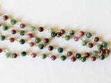 4-4.5mm Ruby Emerald Plain Round Balls Beads in 925 Silver Wire Wrapped Rosary