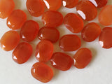 12x16mm Red Chalcedony Table Cut Flat Back, Red Chalcedony Rose Cut Cabochons
