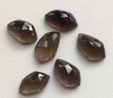 14-16mm Smoky Quartz Cabochons, Smoky Quartz Fancy Shape Rose Cut Flat Back Gems