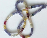 4-6mm Multi Sapphire Plain Rondelles Beads, Sapphire, Ruby Beads For Jewelry