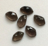 14-16mm Smoky Quartz Cabochons, Smoky Quartz Fancy Shape Rose Cut Flat Back Gems