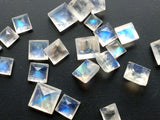 5-7mm Rainbow Moonstone Princess Cut Gems, Rainbow Moonstone Square Gems