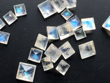 5-7mm Rainbow Moonstone Princess Cut Gems, Rainbow Moonstone Square Gems