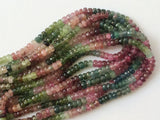 5.5mm-6.5mm Multi Tourmaline Faceted Rondelle Beads, Multi Tourmaline Faceted