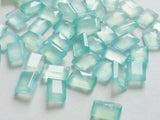 11mm Aqua Chalcedony Emerald Cut, Aqua Blue Cabochons (5Pcs To 50 Pcs Options)