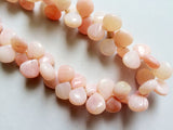 13mm Pink Opal Plain Heart Beads, Peruvian Pink Opal Heart Briolette, Pink Opal