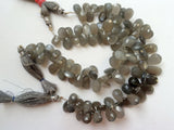 9x11 mm-6x8 mm Gray Moonstone Faceted Pear Beads, Gray Moonstone Beads, Gray