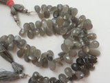 9x11 mm-6x8 mm Gray Moonstone Faceted Pear Beads, Gray Moonstone Beads, Gray