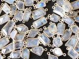 8.5-13mm Rainbow Moonstone Faceted Fancy Shape Connectors, Rainbow Moonstone