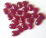 12-17mm Ruby Pink Chalcedony Rose Cut Flat Back Cabochons, Ruby Pink Faceted