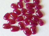 12-17mm Ruby Pink Chalcedony Rose Cut Flat Back Cabochons, Ruby Pink Faceted