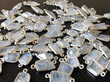 8.5-13mm Rainbow Moonstone Faceted Fancy Shape Connectors, Rainbow Moonstone