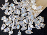 8.5-13mm Rainbow Moonstone Faceted Fancy Shape Connectors, Rainbow Moonstone