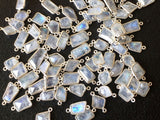 8.5-13mm Rainbow Moonstone Faceted Fancy Shape Connectors, Rainbow Moonstone