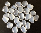 12-15mm White Chalcedony Faceted Cabochons, White Chalcedony Rose Cut
