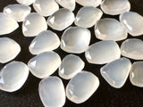 12-15mm White Chalcedony Faceted Cabochons, White Chalcedony Rose Cut