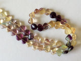 7.5 mm-11.5 mm Multi Fluorite Beads, Fluorite Plain Heart Briolettes