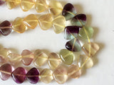 7.5 mm-11.5 mm Multi Fluorite Beads, Fluorite Plain Heart Briolettes