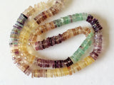 6.5 mm Fluorite Spacer Beads, Fluorite Heishi, Multi Fluorite Spacer Beads