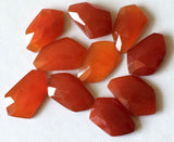 15-17mm Red Onyx Fancy Flat Back Cabochons, Red Onyx Rose Cut, Flat Back