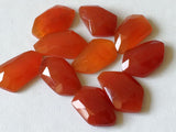 15-17mm Red Onyx Fancy Flat Back Cabochons, Red Onyx Rose Cut, Flat Back