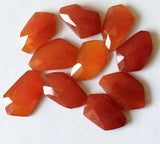 15-17mm Red Onyx Fancy Flat Back Cabochons, Red Onyx Rose Cut, Flat Back