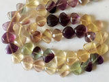 7.5 mm-11.5 mm Multi Fluorite Beads, Fluorite Plain Heart Briolettes