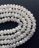 5mm Rainbow Moonstone Plain Rondelle, Rainbow Moonstone Plain Beads For Jewelry