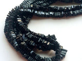 5-6 mm Black Spinel Square Heishi Cut Beads, Black Spinel Spacer Heishi Beads