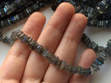 5.5-6 mm Labradorite Heishi Beads, Labradorite Square Spacer Beads, Blue Fire