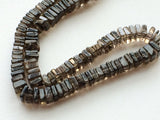 6-7 mm Smoky Quartz Beads, Smoky Quartz Heishi, Smoky Quartz Square Spacer Bead