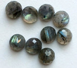 12mm Labradorite Rose Faceted  Round Cut  Solitaire, For Jewelry - 2Pieces