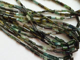 4-11mm Rare Tourmaline Beads, Green Tourmaline Faceted Pipes For Jewelry, Rare