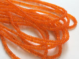 4mm Orange Opal Plain Rondelle Beads, Orange Opal Smooth Rondelle Beads, Opal