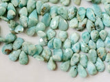 9x11 mm Larimar Faceted Pear Bead, Larimar Faceted Pear Briolettes, Larimar Bead