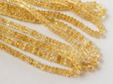 5mm-7mm Citrine Micro Faceted Rondelle Beads, Sparkling Golden Orange Citrine