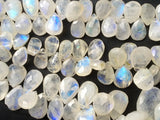 14x17 mm-11x14 mm Rainbow Moonstone Faceted Pear Beads, Rainbow Moonstone