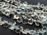 10-11 mm Aquamarine Faceted Heart Beads, Blue Aquamarine Bead For Jewelry
