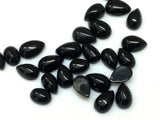 5x7mm-6x9mm Black Onyx Plain Pear Cabochon, Black Onyx Pear, Loose Black Onyx