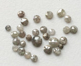 Light Gray Rose Cut Diamond Loose, 3.5-4mm Calibrated Light Gray Melee Diamond For Jewelry (2Pcs To 4Pcs) - VICPA5064
