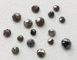 Dark Gray Loose Rose Cut Diamond, 3.5-4mm Calibrated Dark Gray Melee Diamond For Jewelry (1Pc To 4Pcs) - VICPA5055