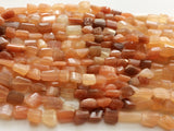 10-18 mm , Peach Moonstone Fancy Faceted Tumbles, Peach Moonstone Beads