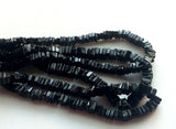 5-6 mm Black Spinel Square Heishi Cut Beads, Black Spinel Spacer Heishi Beads