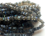 5.5-6 mm Labradorite Heishi Beads, Labradorite Square Spacer Beads, Blue Fire