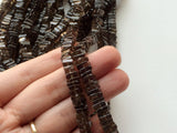 6-7 mm Smoky Quartz Beads, Smoky Quartz Heishi, Smoky Quartz Square Spacer Bead