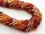 3-3.5mm Fire Opal Faceted Rondelle Beads, Mexican Fire Opal Rondelles, Fire Opal