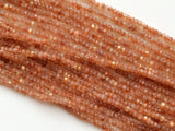 3-4mm Sunstone Faceted Rondelle Beads, Sunstone Faceted Beads, Sunstone Faceted