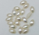 3x6mm Marquise Ivory Pearls Flat Back Cabochons, Natural Fresh Water Pearl